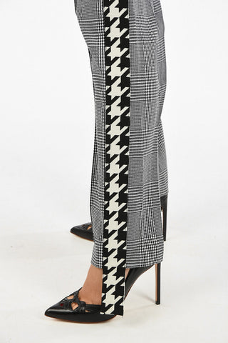 Virgin Wool Pied de Poule Print Trousers
