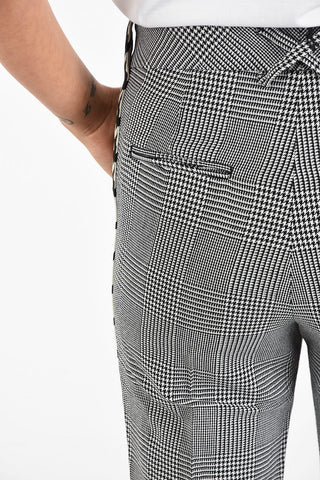 Virgin Wool Pied de Poule Print Trousers