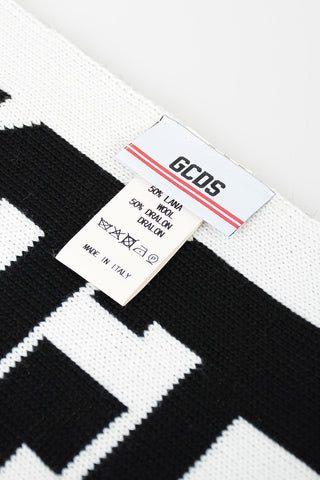 Two-Tone Wool Blend Scarf with Fringes