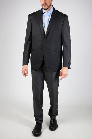 Gray Wool 3 Pieces Ceremony Suit Size 54 Ita