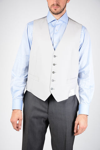 Gray Wool 3 Pieces Ceremony Suit Size 54 Ita
