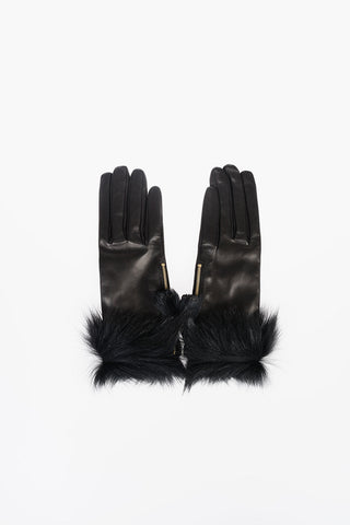 Leather Gloves with Fur