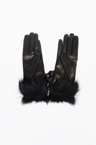 Leather Gloves with Fur
