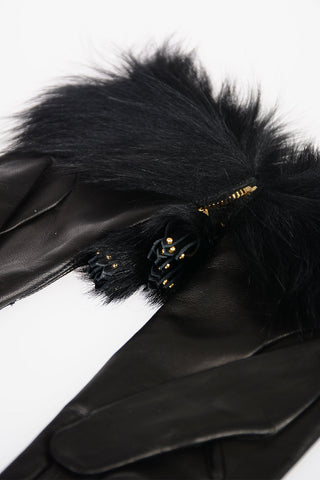 Leather Gloves with Fur