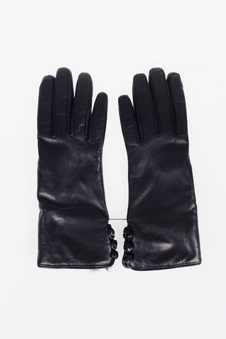 Leather Gloves with Fur