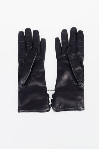 Leather Gloves with Fur