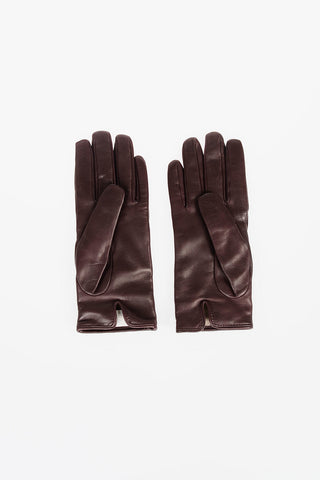 Leather Gloves with Snake Printed