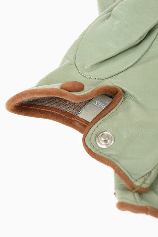 Leather Gloves with Braided Motif