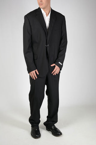 Black Suit Single Breasted Blazer Pants Size 64 IT
