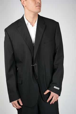 Black Suit Single Breasted Blazer Pants Size 64 IT