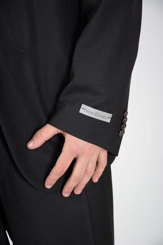 Black Suit Single Breasted Blazer Pants Size 64 IT