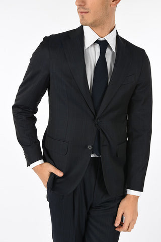 CC COLLECTION Zweiknopf-Anzug RETAILORED Drop 7R Tartan aus Schurwolle