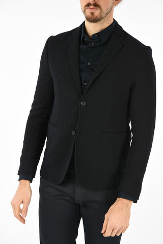 EMPORIO Blazer Semifoderato in Jacquard Tech con Revers Classico