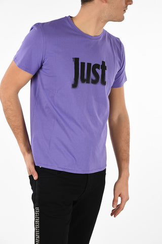 Crewneck T-shirt with Printed Logo