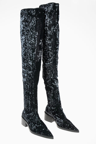 MM6 5cm sequined Point Toe Over-the-knee boots