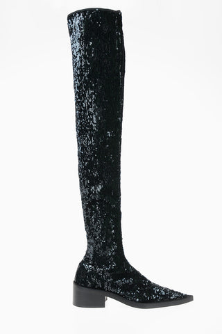 MM6 5cm sequined Point Toe Over-the-knee boots