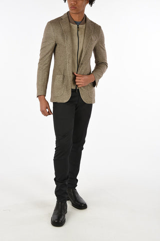 ID Silk and Cashmere 2 Buttons Blazer with Patch Pockts