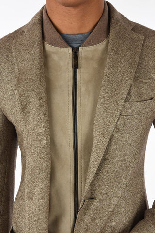 ID Silk and Cashmere 2 Buttons Blazer with Patch Pockts