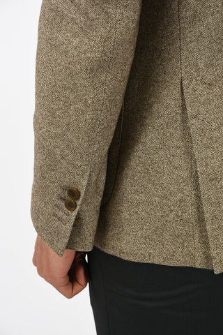ID Silk and Cashmere 2 Buttons Blazer with Patch Pockts