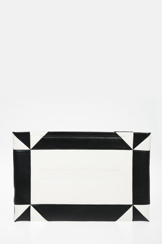 Geometric Leather Maxi Pochette