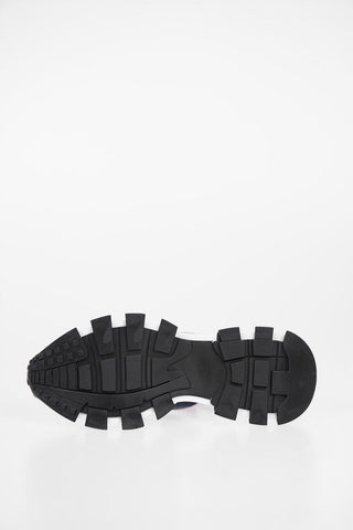 leather and fabric sneakers