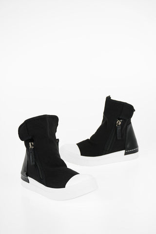 Textile SKIN High Top Sneakers with Double Zip Fastenings