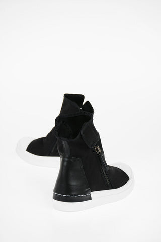 Textile SKIN High Top Sneakers with Double Zip Fastenings