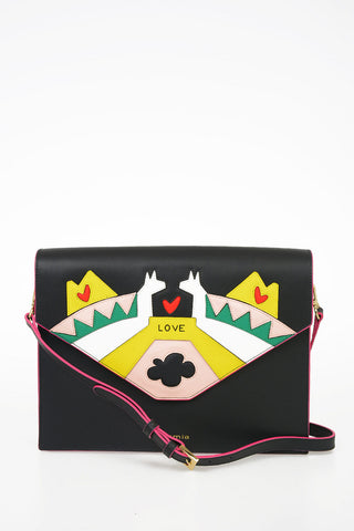 Leather TRAVEL IN LOVE Shoulder Bag