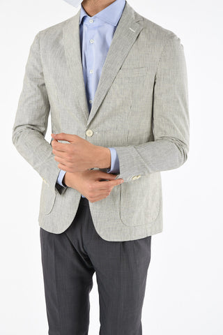 CC COLLECTION Balanced Stripe Linen Blend Blazer