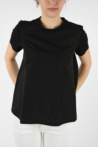 NOIR KEI NINOMIYA 6 GENIUS Cotton Crew-Neck T-Shirt with Perfored Detail