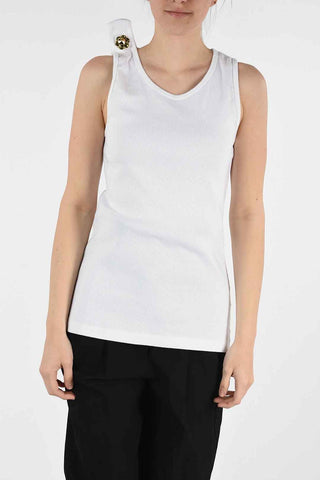 205W39NYC ribbed tank top with Jewel Pin