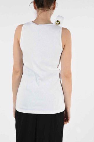 205W39NYC ribbed tank top with Jewel Pin