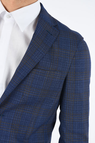 ID virgin wool check IDENTITY blazer