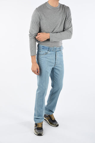 Light Wash Jeans with Belt 21 cm