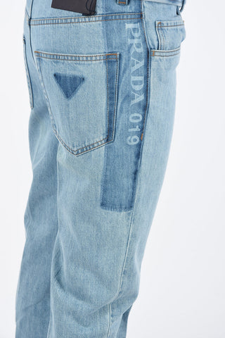 Light Wash Jeans with Belt 21 cm