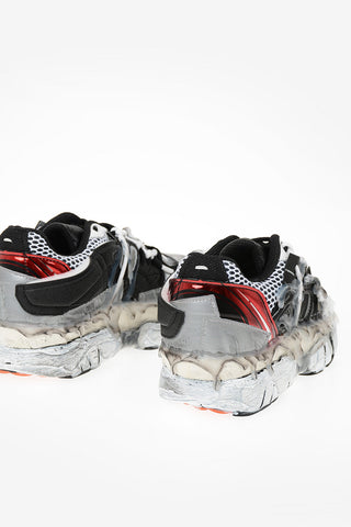 MM22 Leather and Fabric Vintage Effect Sneakers