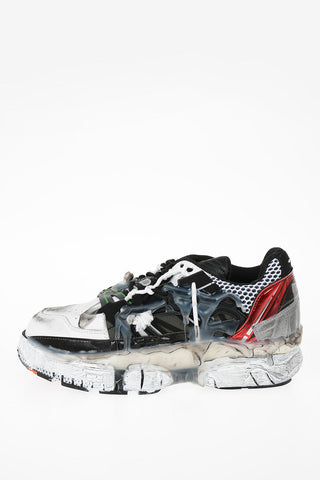 MM22 Leather and Fabric Vintage Effect Sneakers