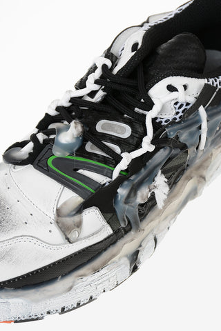 MM22 Leather and Fabric Vintage Effect Sneakers
