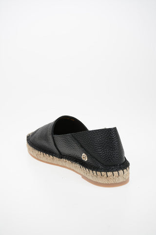 GARAVANI Leather Espadrilles with Feathers Application