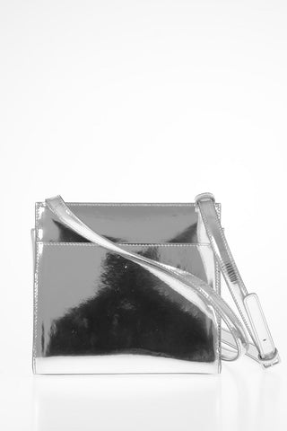 205W39NYC Metallic Leather FOLDOVER Shoulder Bag