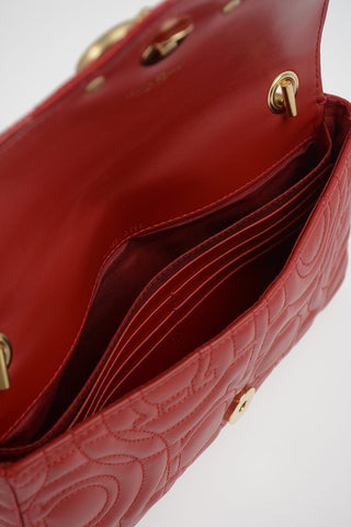 Matelassé-leather Pouch-wallet with Chain