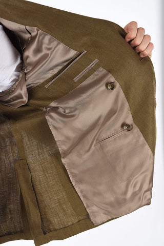 Silk and Linen peak lapel GATE double-breasted blazer