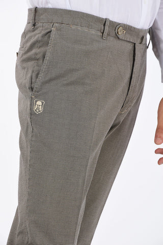 ID Micro Houndstooth Cuffed Hem Pants