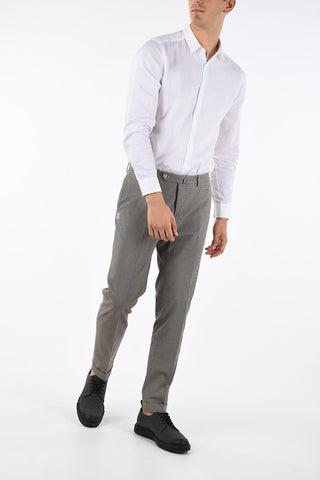 ID Micro Houndstooth Cuffed Hem Pants