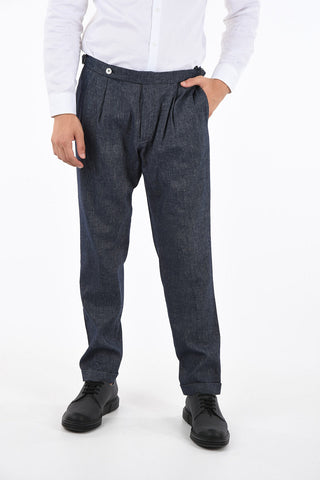 Cotton and Linen Double Pleat Pants
