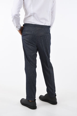 Cotton and Linen Double Pleat Pants
