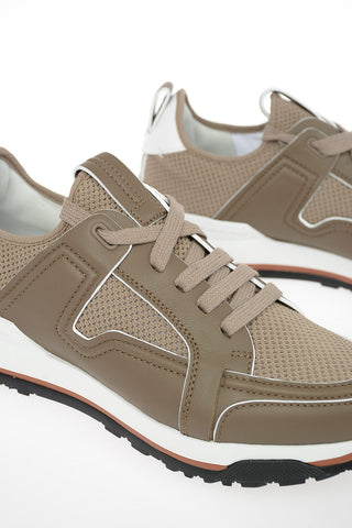 EZ LUXURY Leder- und Stoff-Sneaker SIRACUSA