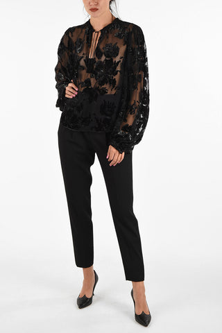Embroidered Blouse with Tassels