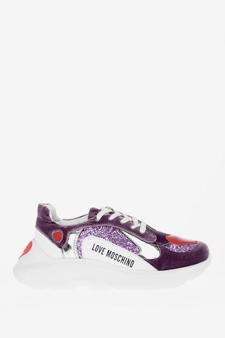 LOVE Chenille Glittered Sneakers
