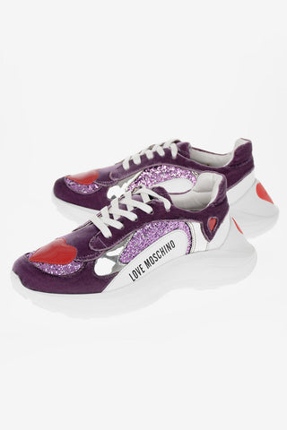LOVE Chenille Glittered Sneakers